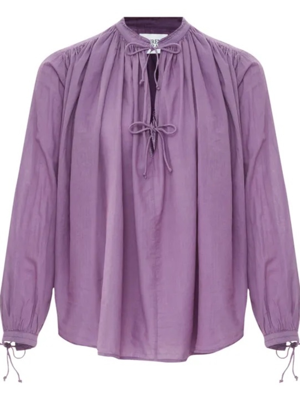 LAURENCE BRAS Cigar Cotton Voile Blouse | Purple